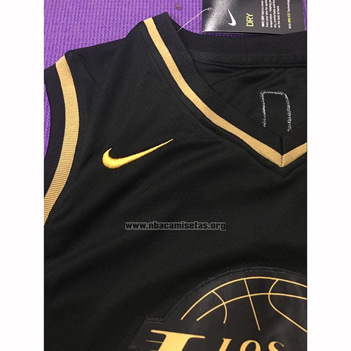 Camiseta Golden Edition Los Angeles Lakers Lebron James NO 23 Negro